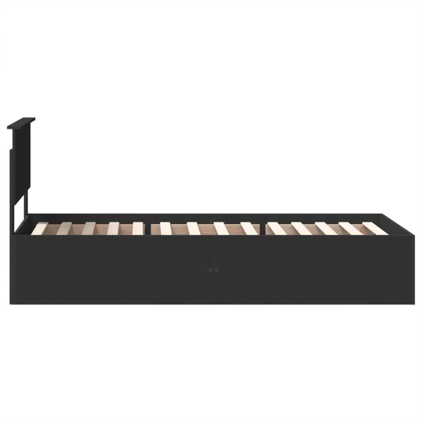 Рамка за легло с таблото Черно 75 x 190 cm Инженерно дърво