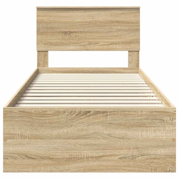 Рамка за легло с таблото Сонома дъб 75 x 190 cm Инженерно дърво