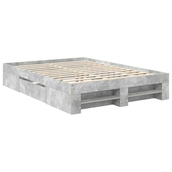 Рамка за легло Циментено сиво 160 x 200 cm Инженерно дърво