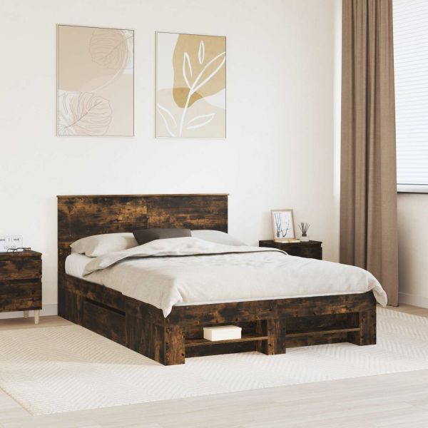 Рамка за легло с таблото Димян дъб 140 x 200 cm Инженерно дърво