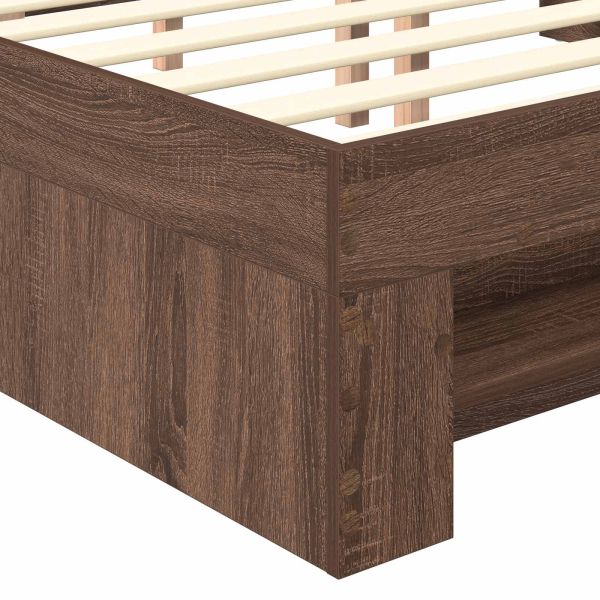 Рамка за легло с таблото Кафяв дъб 140 x 200 cm Инженерно дърво