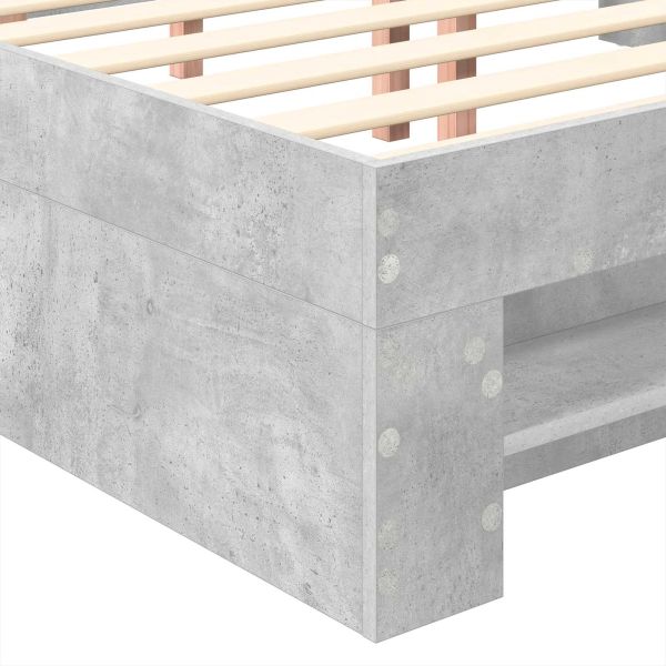 Рамка за легло Циментено сиво 140 x 200 cm Инженерно дърво