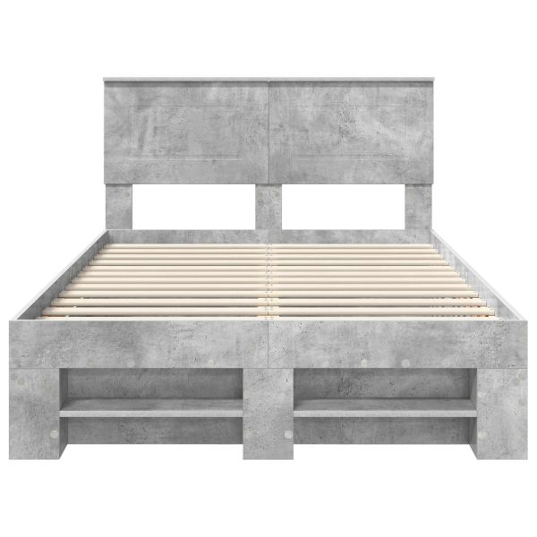 Рамка за легло Циментено сиво 137 x 203 см Инженерно дърво