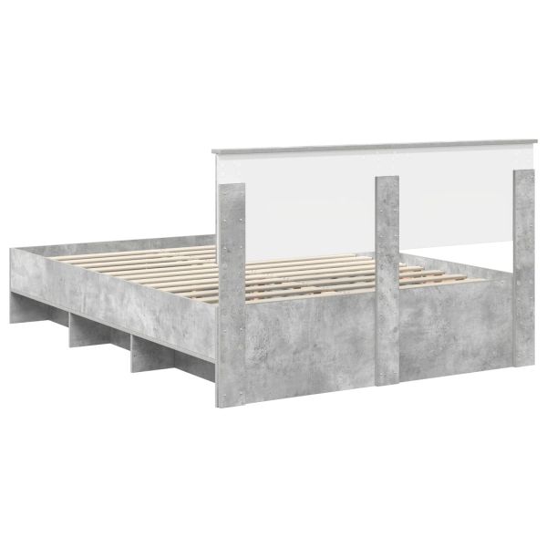 Рамка за легло Циментено сиво 150 x 200 cm Инженерно дърво