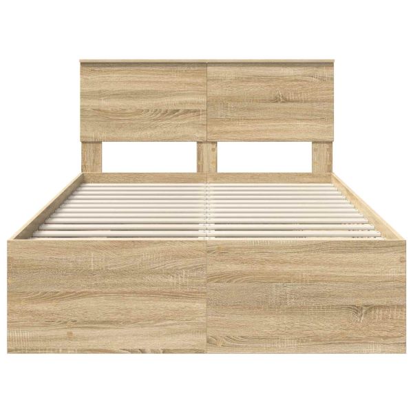 Рамка за легло Сонома дъб 120 x 123 см Инженерно дърво
