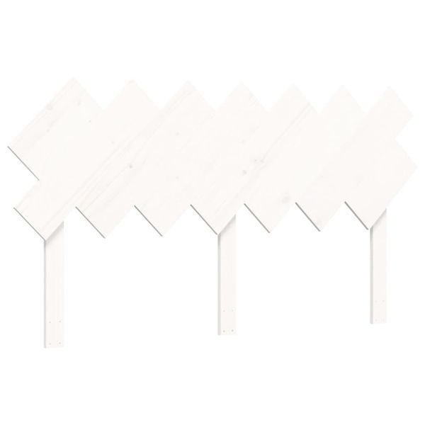 Легло за възрастни с табла, бяло, 140x190 см, масивно дърво