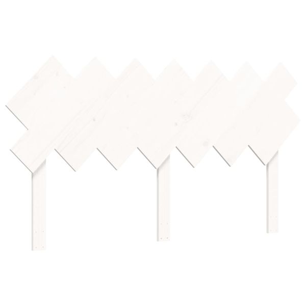 Легло за възрастни с табла, бяло, 140x200 см, масивно дърво