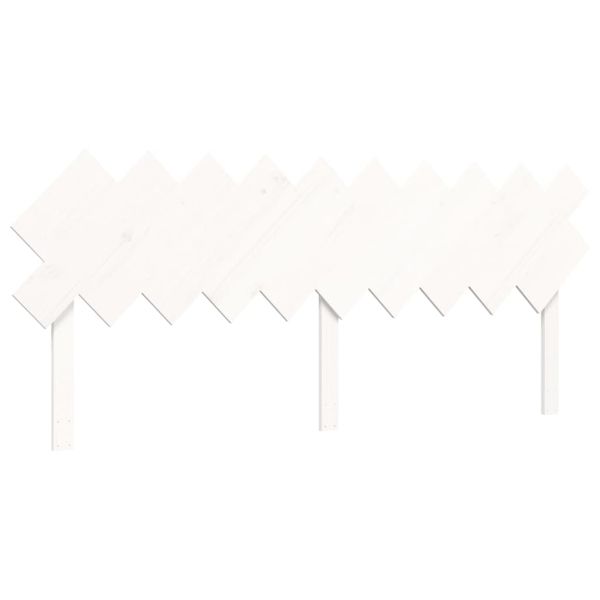 Легло за възрастни с табла, бяло, 200x200 см, масивно дърво