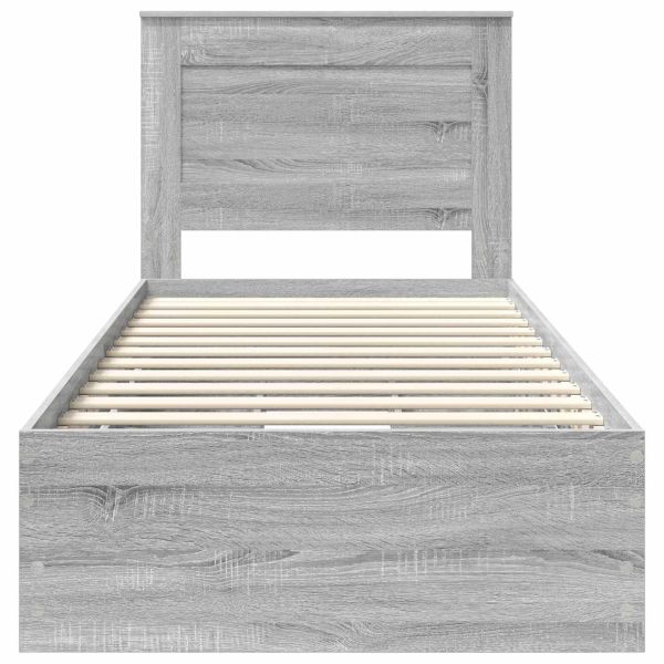 Рамка за легло Сив Сонома 90 x 200 cm Инженерна дървесина