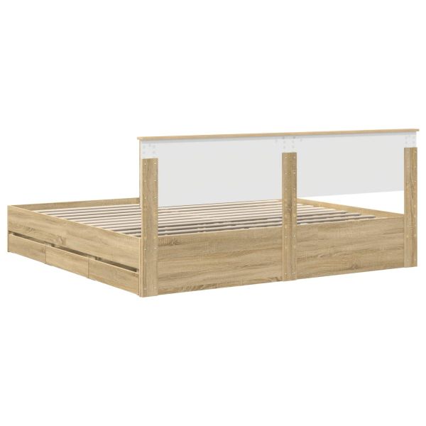 Рамка за легло Сонома дъб 200 x 200 cm Инженерна дървесина