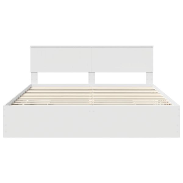 Рамка за легло с чекмедже Бяло 180 x 200 cm Инженерна дървесина