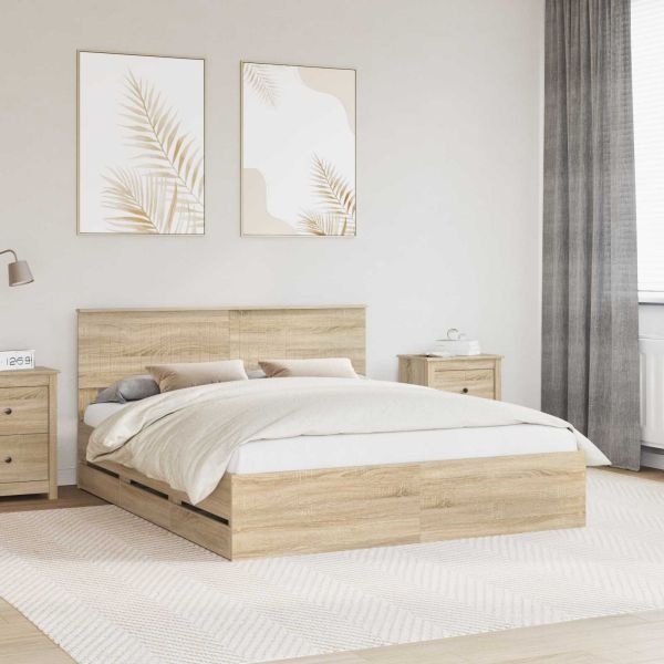 Рамка за легло Сонома дъб 160 x 200 cm Инженерна дървесина