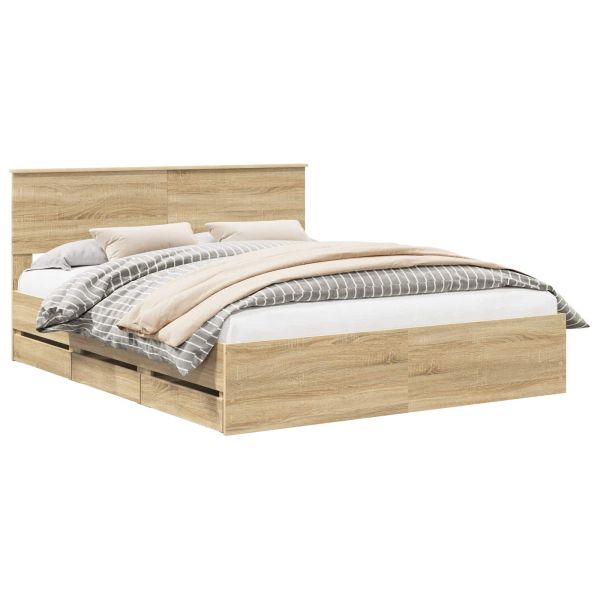 Рамка за легло Сонома дъб 160 x 200 cm Инженерна дървесина