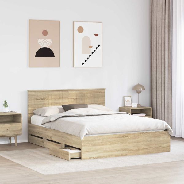 Рамка за легло Сонома дъб 150 x 200 cm Инженерна дървесина