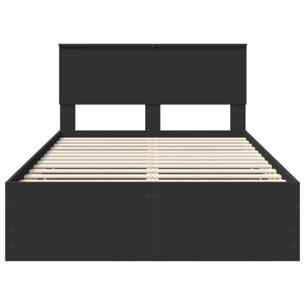 Рамка за легло с таблото Черно 120 x 200 cm Инженерна дървесина