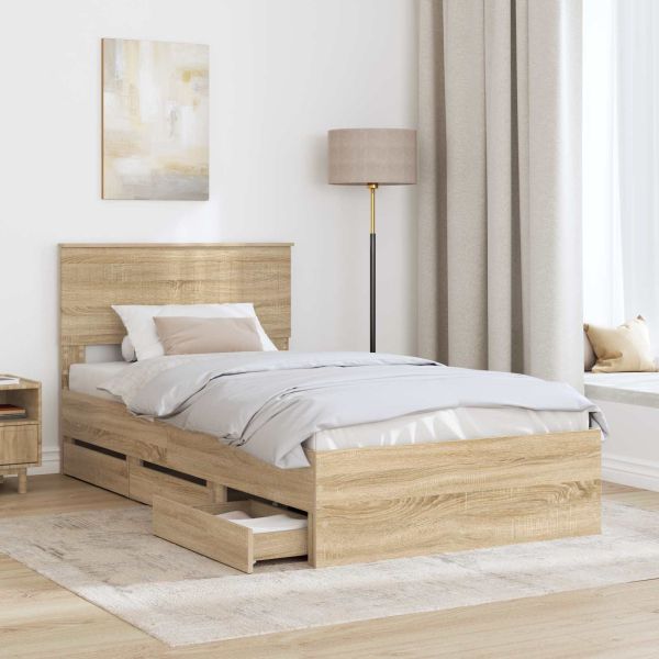 Рамка за легло Сонома дъб 100 x 200 cm Инженерна дървесина