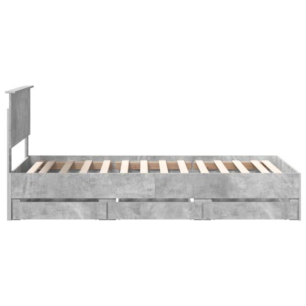 Рамка за легло Циментено сиво 90 x 190 cm Инженерна дървесина