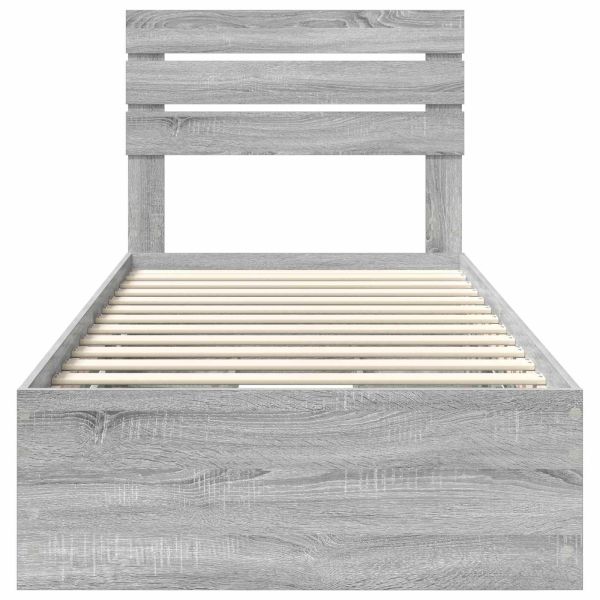 Рамка за легло Сив Сонома 90 x 200 cm Инженерна дървесина