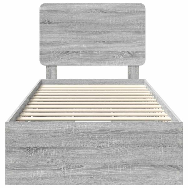 Рамка за легло Сив Сонома 100 x 200 cm Инженерна дървесина