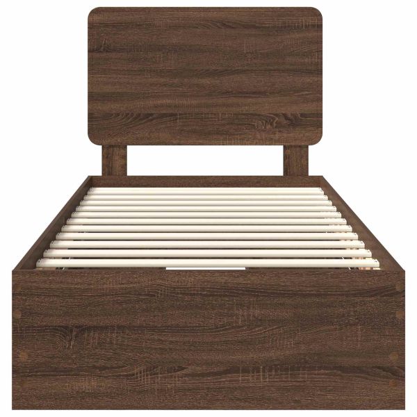 Рамка за легло Кафяв дъб 90 x 200 cm Инженерна дървесина