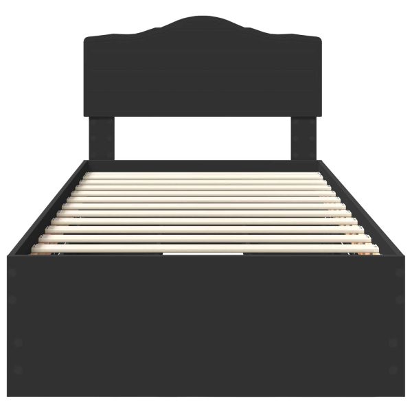 Рамка за легло с таблото Черно 100 x 200 cm Инженерна дървесина