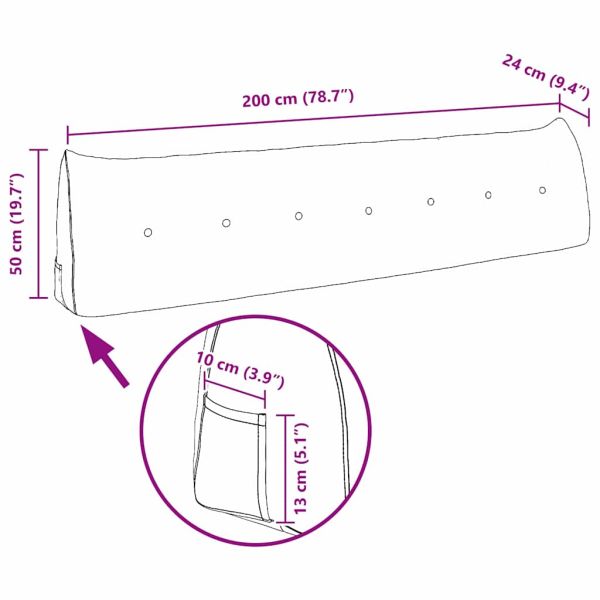 Възглавница за гръб Светло зелено 200 x 24 x 50 см текстил