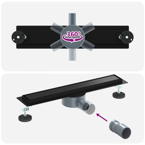 Душ канал 2-в-1 с 360° сифони Черно 50 cm