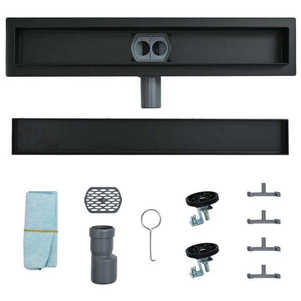 Душ канал 2-в-1 с 360° сифони Черно 70 cm