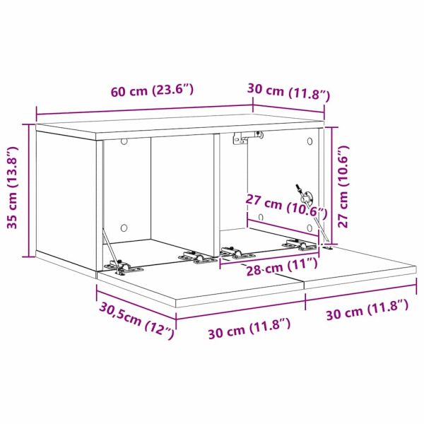 Комплект ТВ шкаф Кафяво 60 x 30 x 30 cm Инженерно дърво