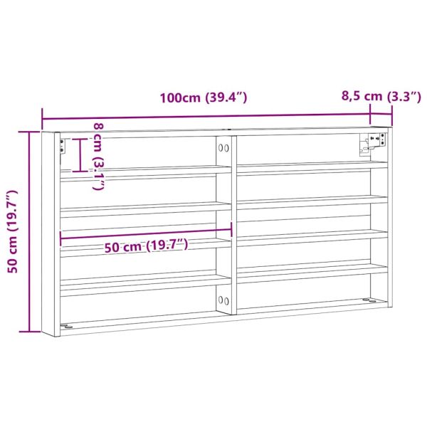 Витрина с рафт Старо дърво 100 x 8,5 x 50 cm Инженерно дърво