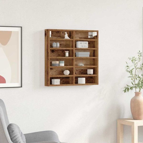 Витрина с рафт Старо дърво 60 x 8,5 x 58 см Инженерно дърво