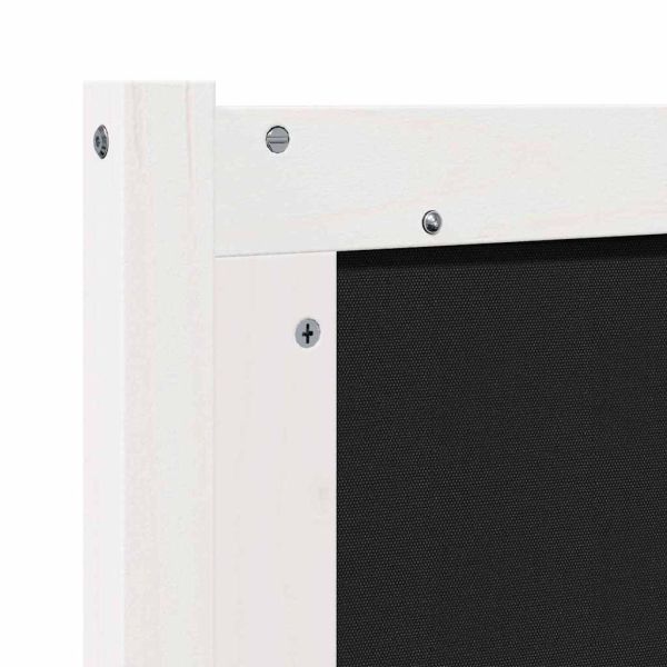 Облегалка за глава Бял и светлосив 120 cm Борово дърво масив