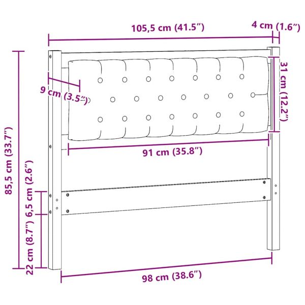 Облегалка за глава Кафяв и светло сив 100 cm Борово дърво масив