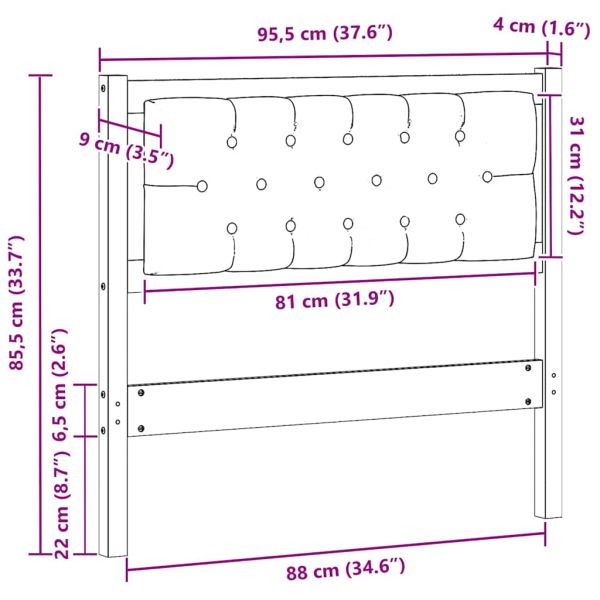 Облегалка за глава Друг Кафяв и черен 90 cm Борово дърво масив