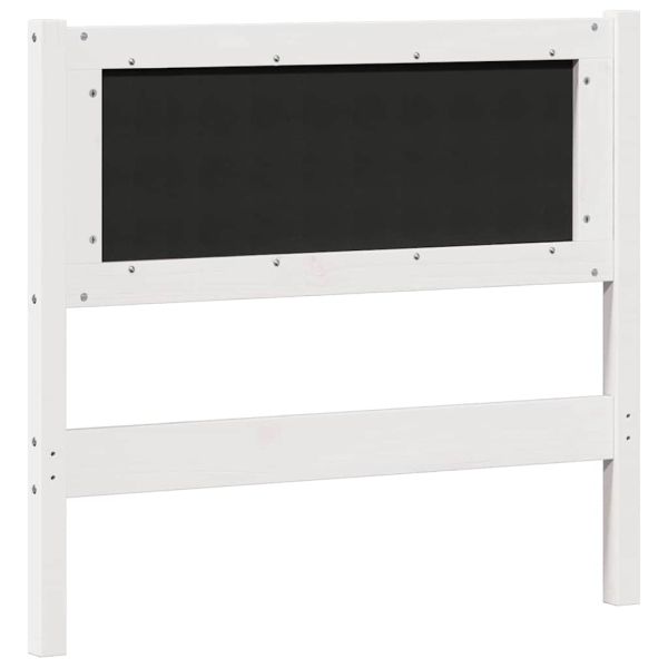 Облегалка за глава Бял и светлосив 90 cm Борово дърво масив