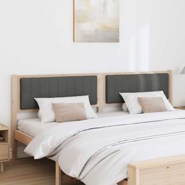 Тапицирана табла с таблото Кафяво 200 cm Солидно борово дърво