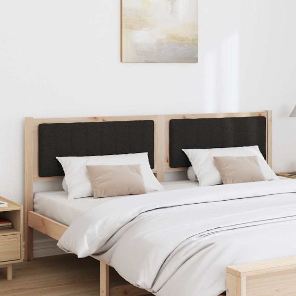 Тапицирана табла с таблото Кафяво 180 cm Солидно борово дърво