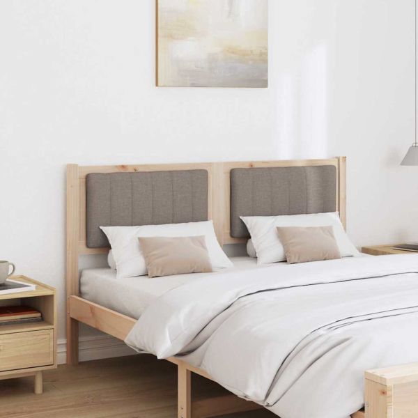 Тапицирана табла с таблото Кафяво 140 cm Солидно борово дърво