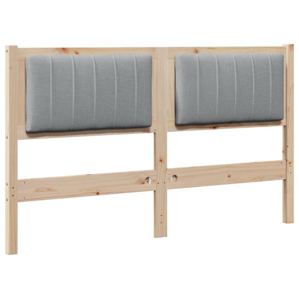 Тапицирана табла с таблото Кафяво 135 cm Солидно борово дърво