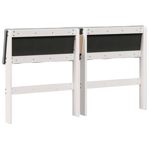 Тапицирана табла Светлосиво 160 cm Солидно борово дърво