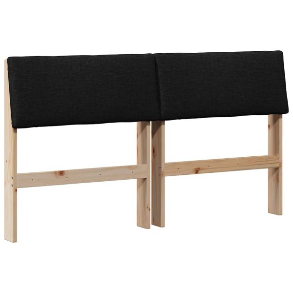 Тапицирана табла Черно 150 cm Солидно борово дърво
