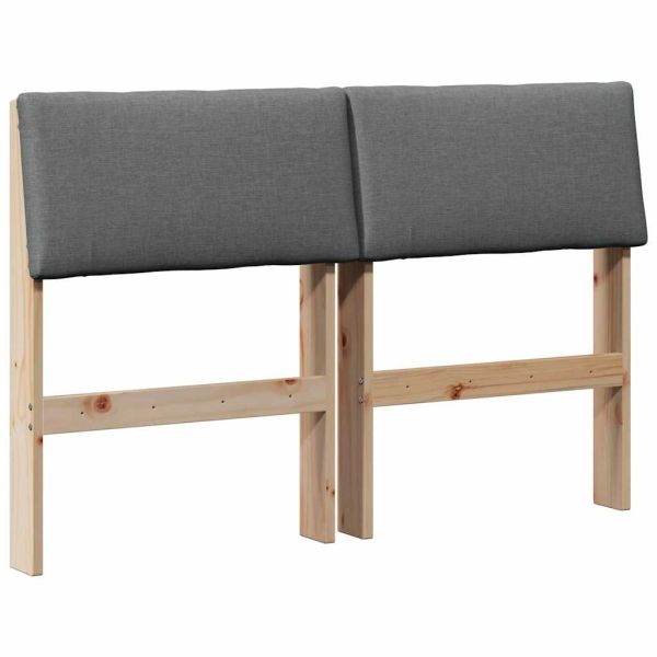 Тапицирана табла Тъмен сив 120 cm Солидно борово дърво