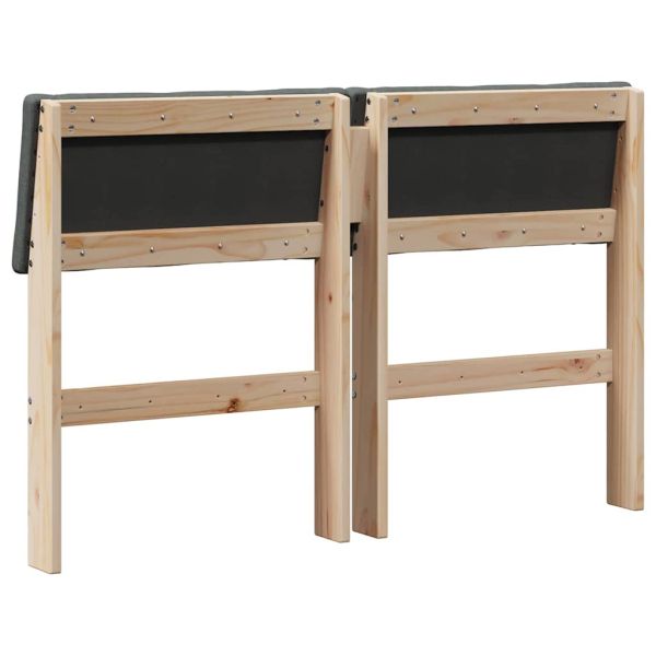 Тапицирана табла Тъмен сив 120 cm Солидно борово дърво