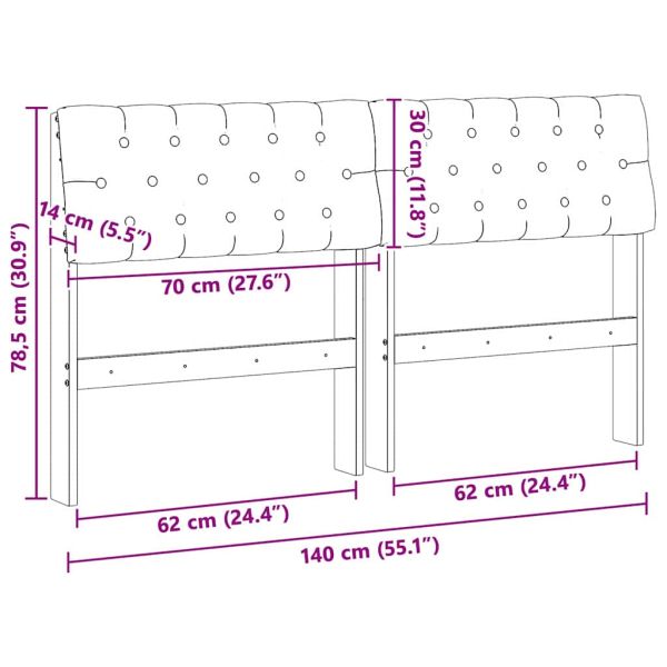 Тапицирана табла Черно 140 cm Солидно борово дърво