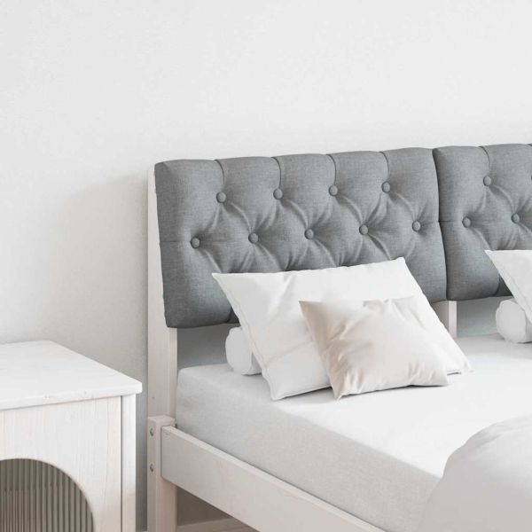 Тапицирана табла Светлосиво 120 cm Солидно борово дърво