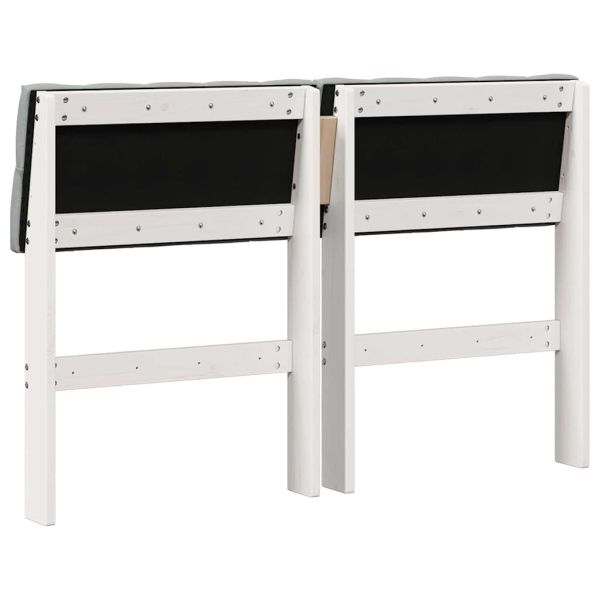 Тапицирана табла Светлосиво 120 cm Солидно борово дърво