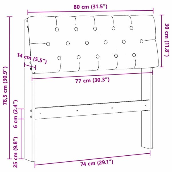 Тапицирана табла Светлосиво 80 cm Солидно борово дърво