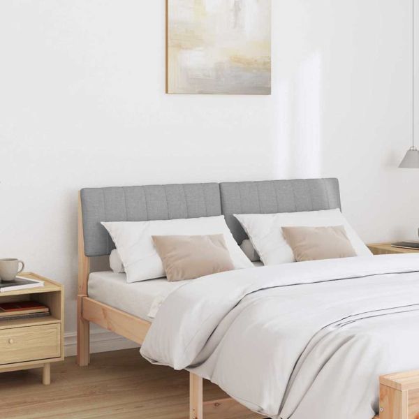 Тапицирана табла Светлосиво 135 cm Солидно борово дърво