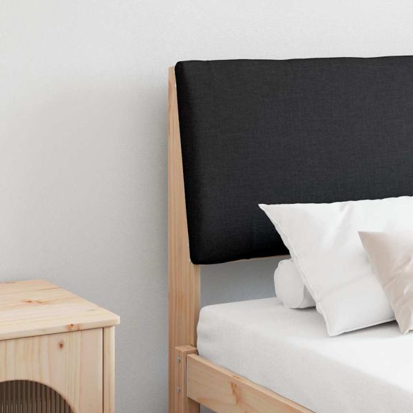 Тапицирана табла Черно 200 cm Солидно борово дърво