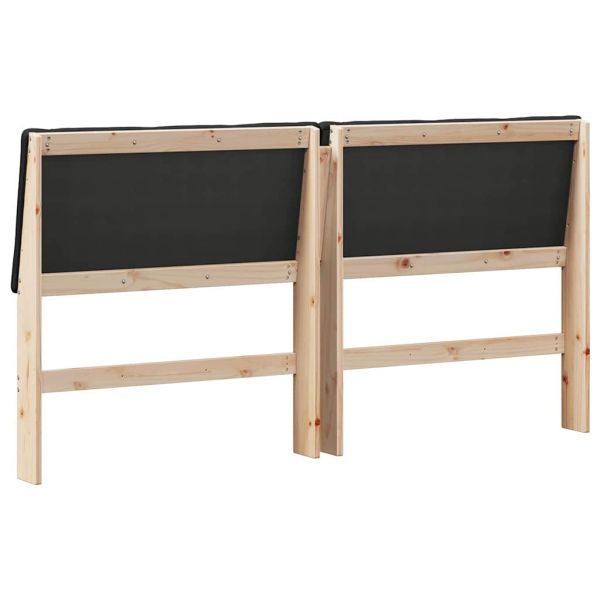 Тапицирана табла Черно 200 cm Солидно борово дърво